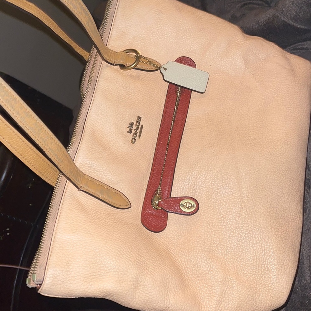 Coach pink and purple burgundy tan interior purse